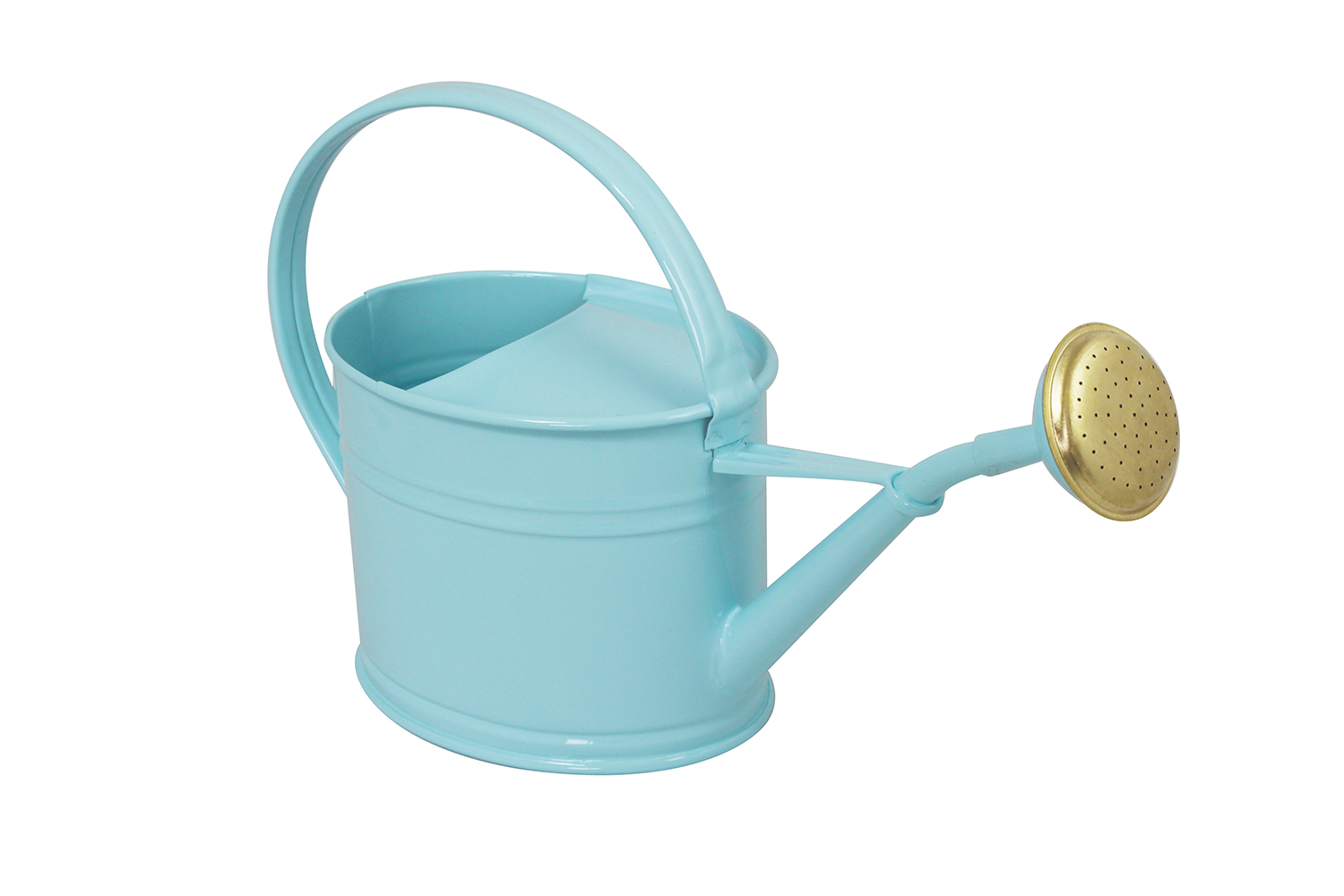 Steel watering cans galvanized by a volume of 1.75L Pastel blue