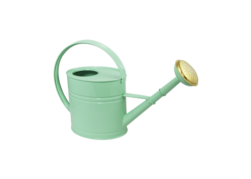 Steel watering cans galvanized by a volume of 4L Green Pastel