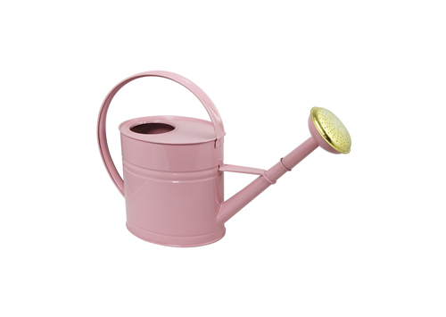 Steel watering cans galvanized by a volume of 4L Rose Pastel