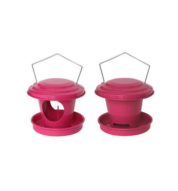 Distributors of seeds and grease for birds (pink)