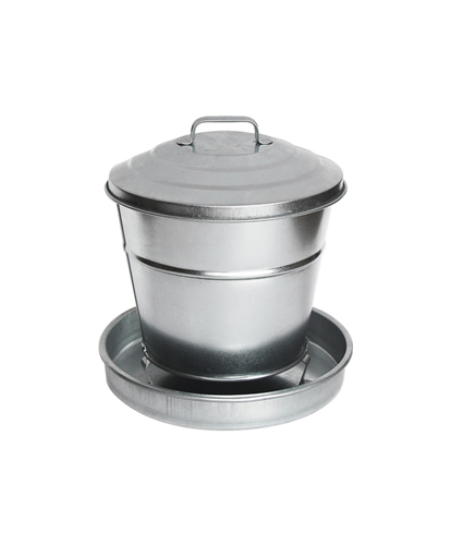 Bucket with steel seeds galvanized 6L