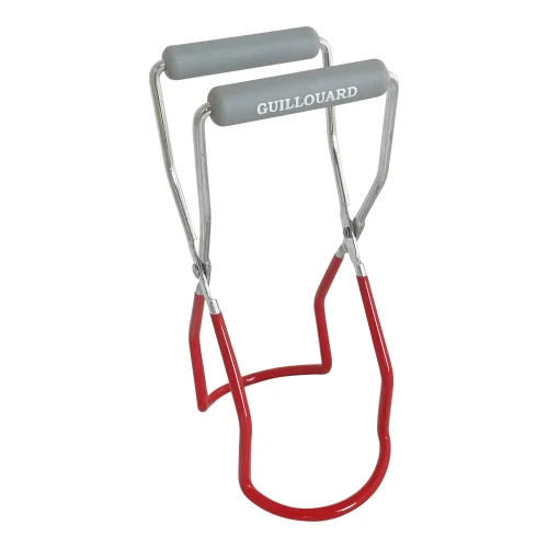 Pince à bocal Guillouard en acier nickelé sur fond blanc