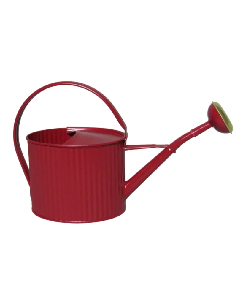 Arrosoir rouge vin 1,75L Guillouard avec anse ergonomique et pomme amovible à grille en laiton sur fond blanc