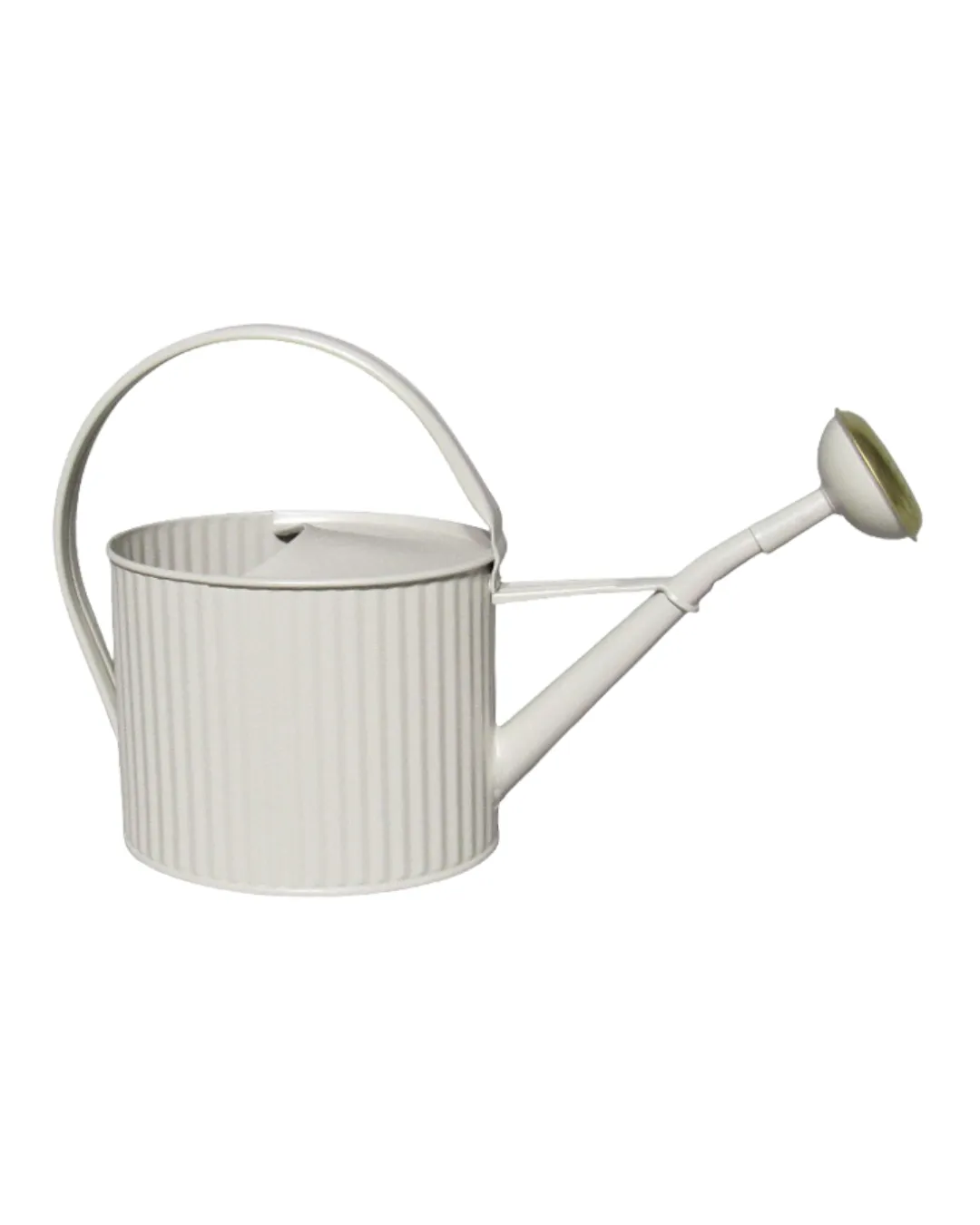 Petit arrosoir beige 1,75L Guillouard avec anse ergonomique et pomme amovible à grille en laiton sur fond blanc