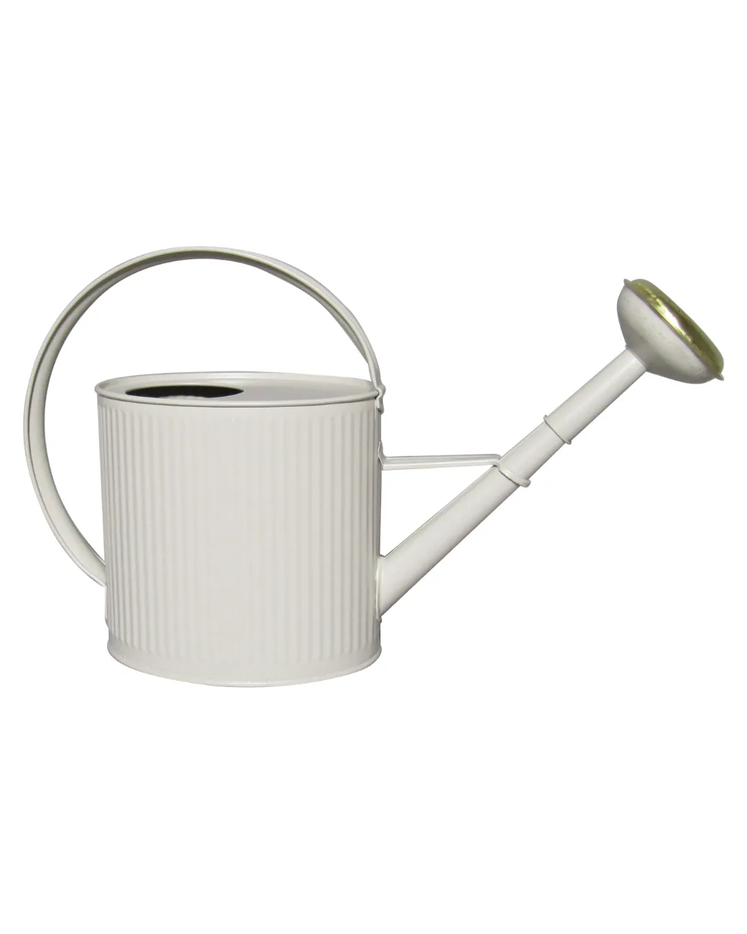 Arrosoir beige 4L avec pomme amovible Guillouard, grande anse et grille en laiton sur fond blanc