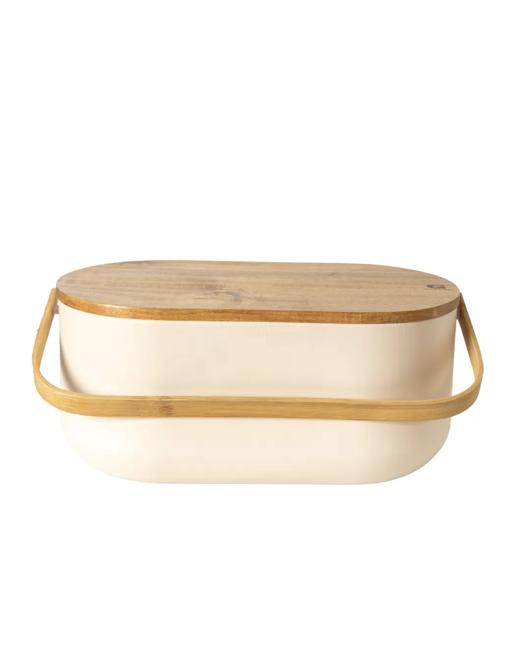 Boîte à pain beige Guillouard avec planche à découper en bois d'acacia